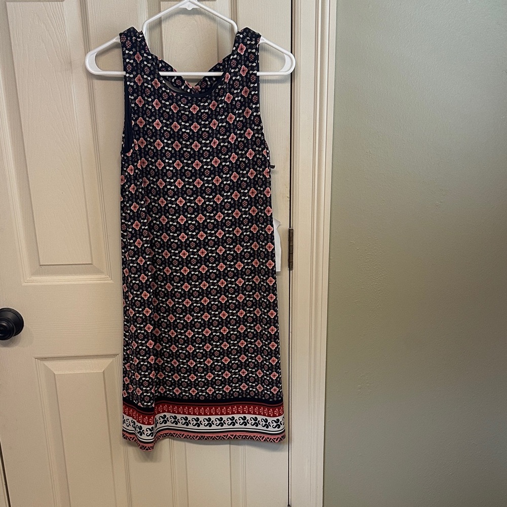 Floral Sleeveless Dress - Black and Pink